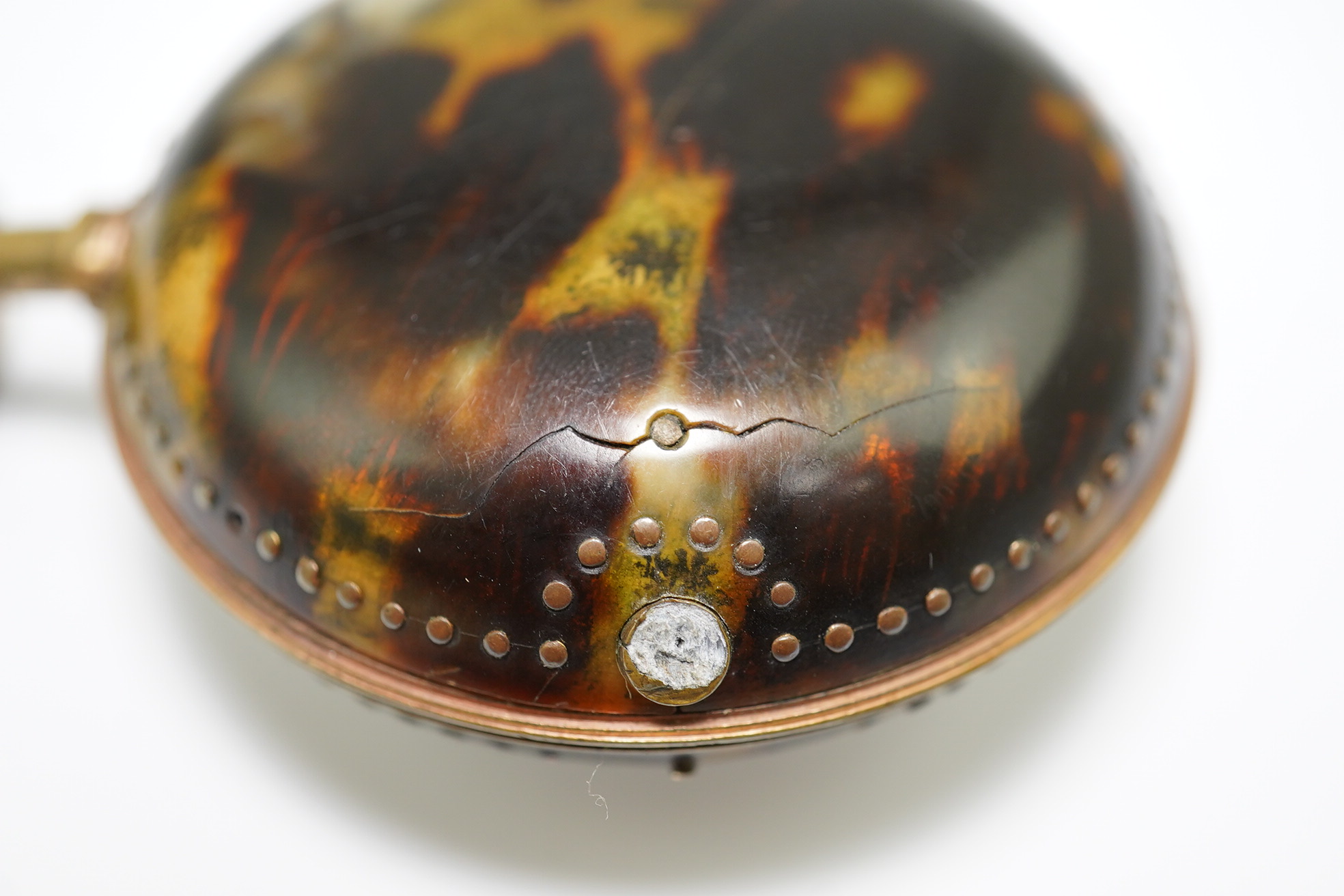 A George III pair cased gold plated keywind verge pocket watch, with a tortoiseshell outer case, by John Rentnow, London